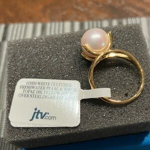 Gold and White Pearl Ring by JTV
